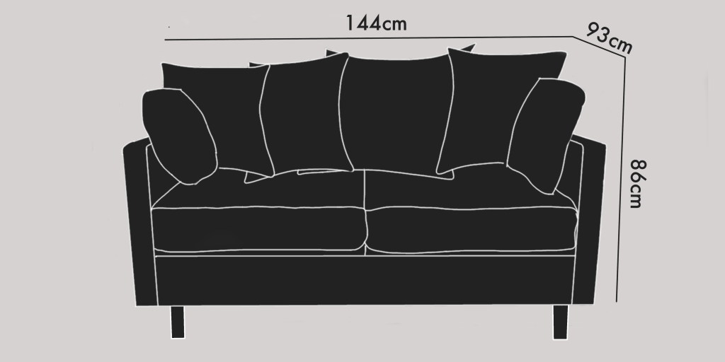 2-sits soffa rak