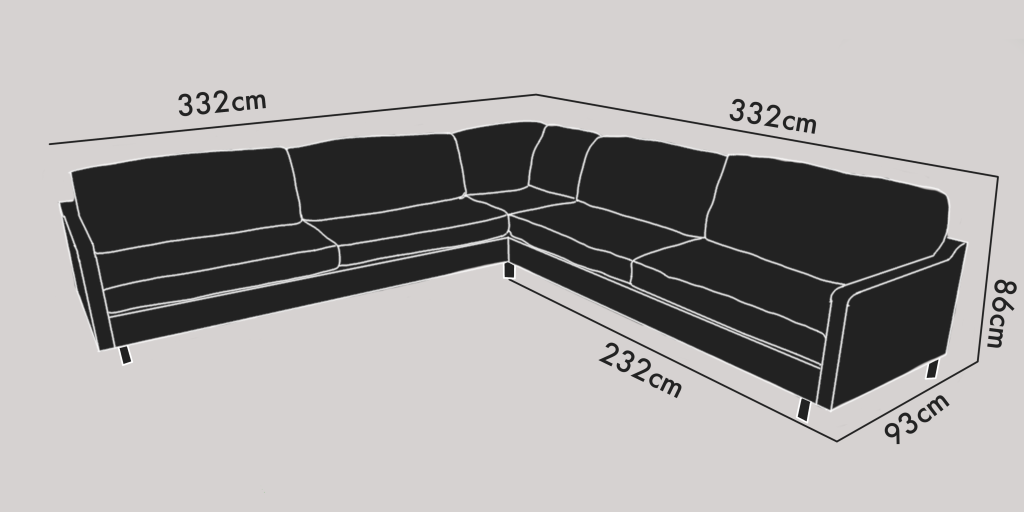 Hörnsoffa 2+2-sits large