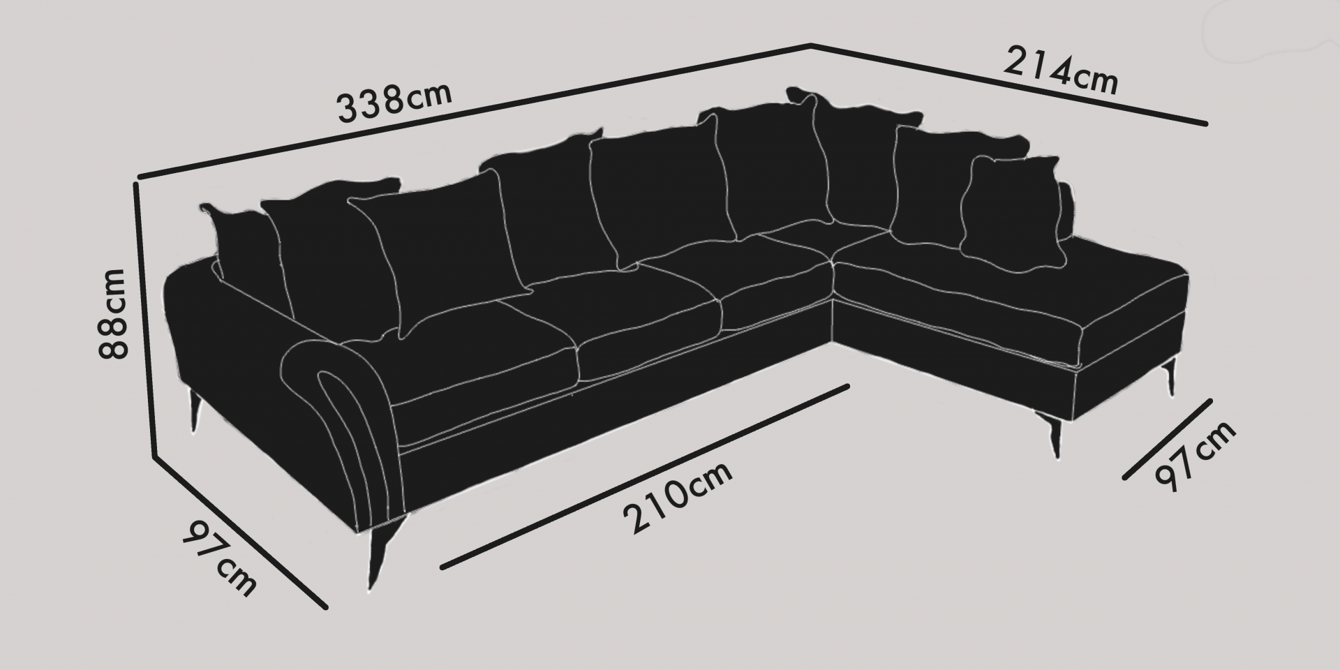 4-sits soffa m öppet avslut höger - 17.995:-