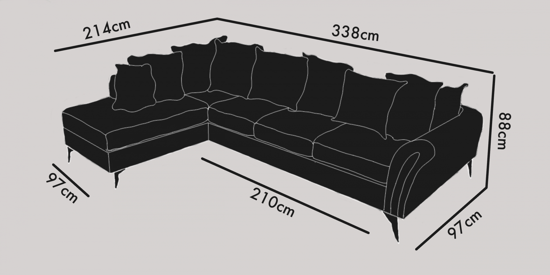 4-sits soffa m öppet avslut vänster - 17.995:-