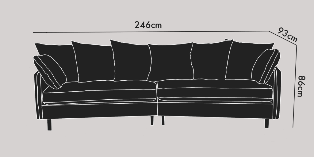 4-sits soffa rak